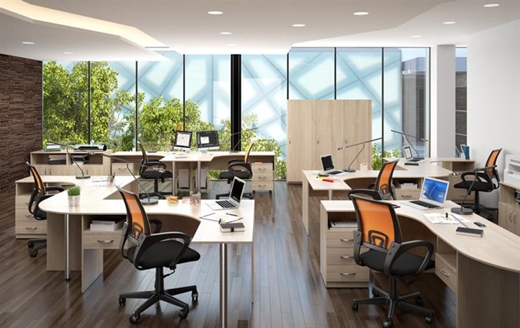 Офисный комплект мебели SIMPLE с эргономичными столами и тумбами в Норильске - изображение 3